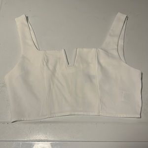 cropped white tank top